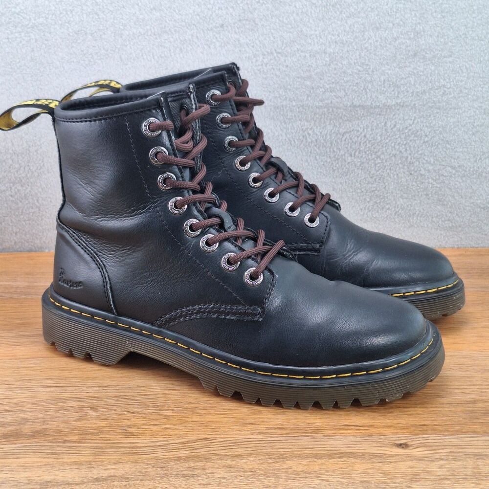 Dr. Martens Awley Men's 7 EU 39 Combat Boots Black Leather Women's 8 UK 6 Doc